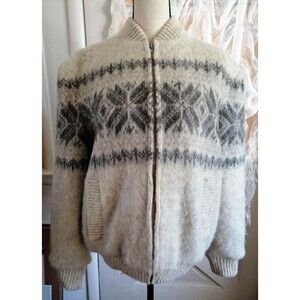 Vintage 100 Wool Iceland Cardigan Sweater Jacket Women XL